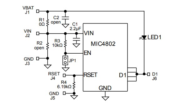 Schematic - Microchip Technology MIC4802 WLED Driver Evaluation Board